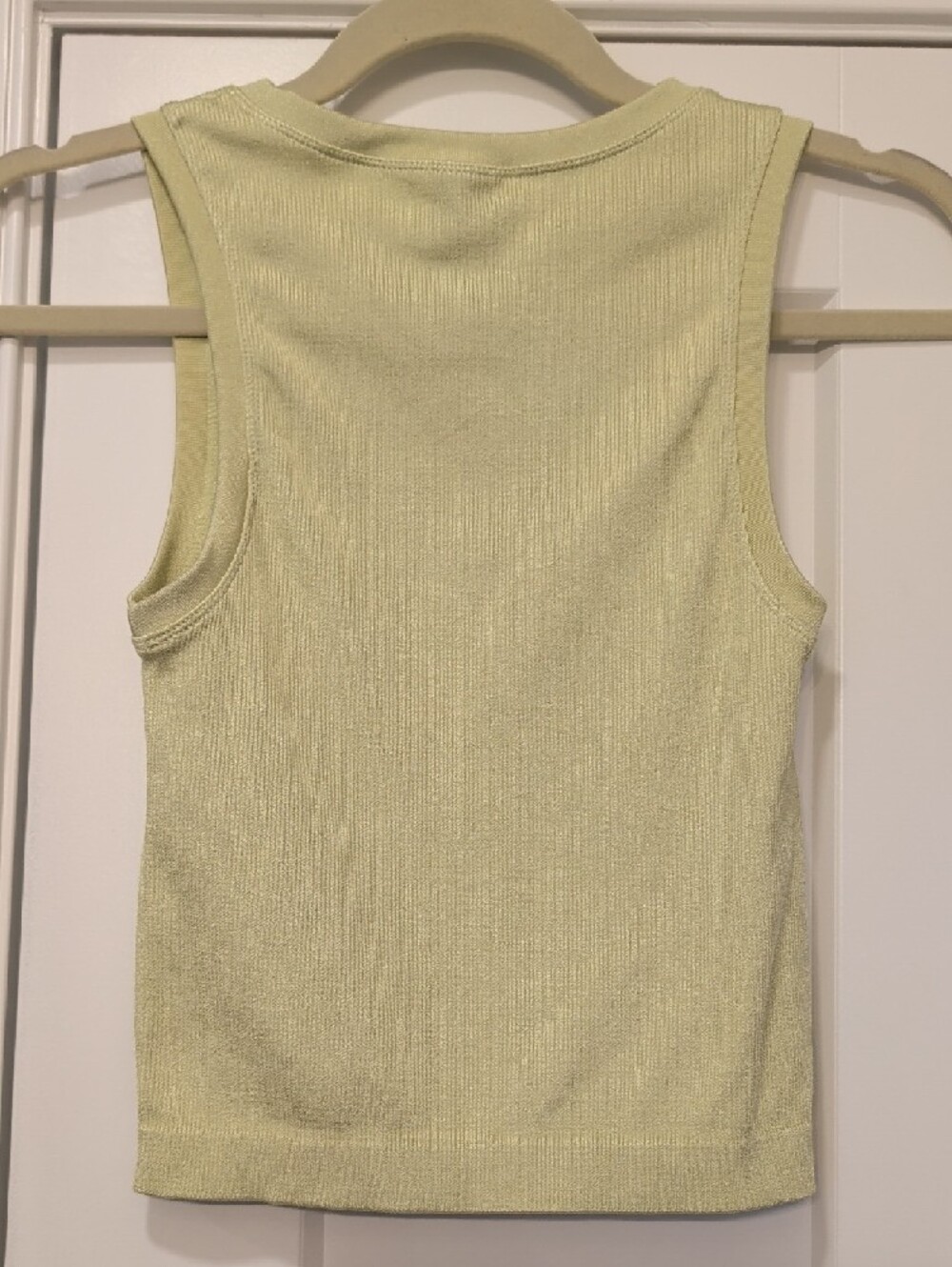 Express Cream Ribbed Sleeveless Knit Tank - Picture 3 of 4